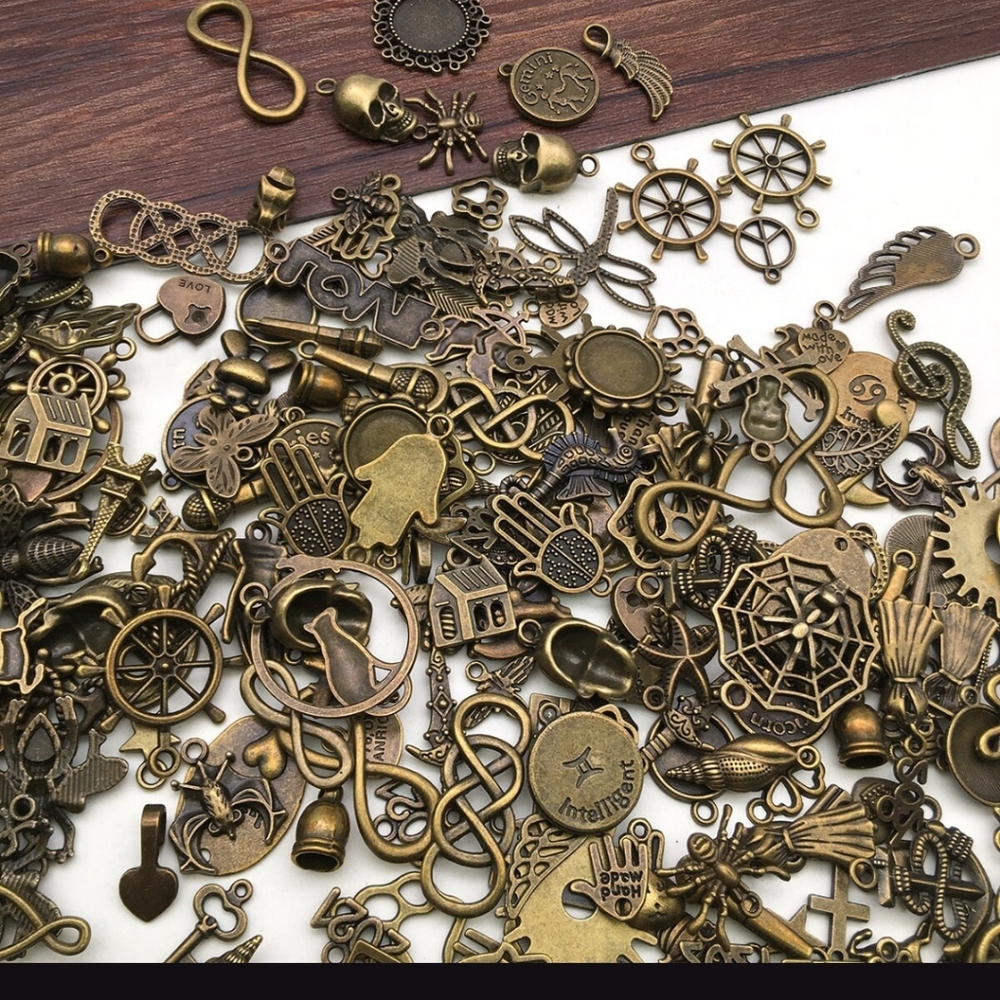 Vintage Bronze Charms Collection 50pc. - Picture 3 of 3
